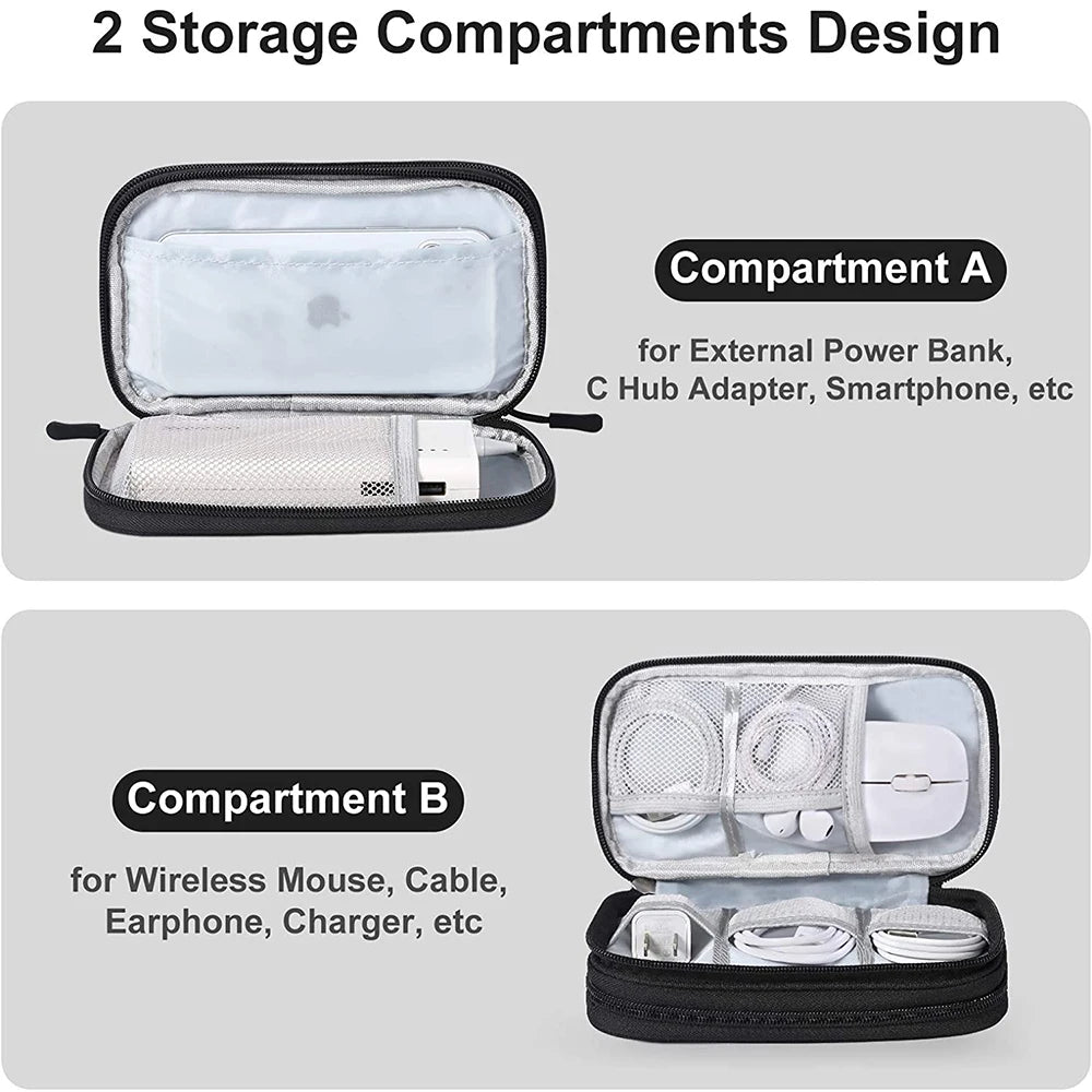 Portable Cable Digital Storage Bags Organizer USB Gadgets Wires Charger Power Battery Zipper Cosmetic Bag Case Accessories Item