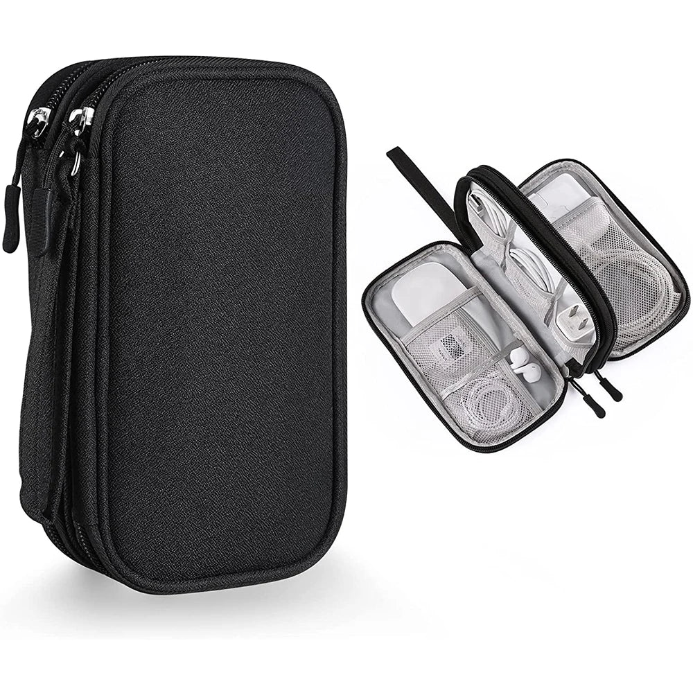 Portable Cable Digital Storage Bags Organizer USB Gadgets Wires Charger Power Battery Zipper Cosmetic Bag Case Accessories Item