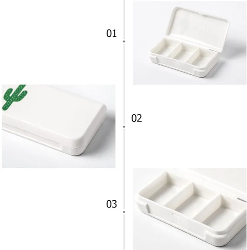 Portable 3 Grids Mini Pill Case Medicine Boxes Home Travel Office Medical Drugs Tablet Empty Container Holder Cases